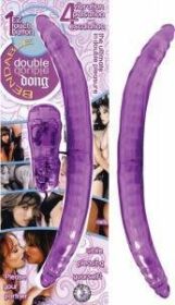 Vibrating Bendable Double Dong - Purple Vibrating Bendable Double Dong - Purple